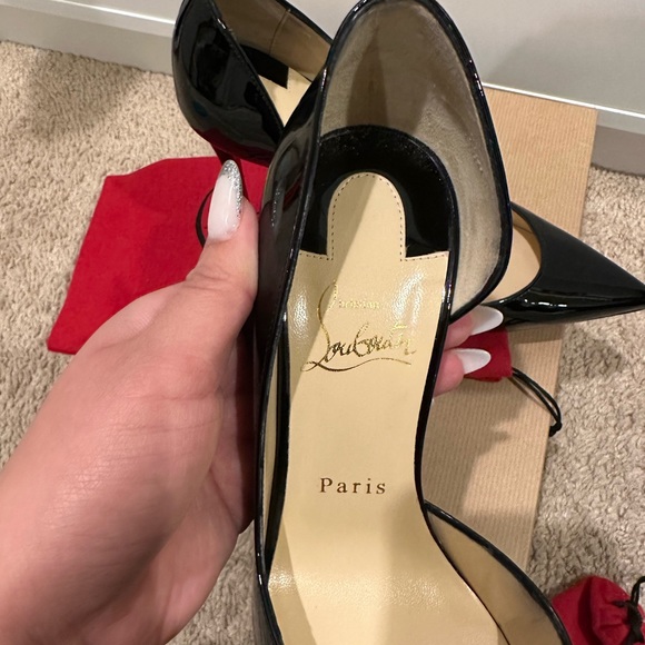 Christian Louboutin Iriza 100 Patent Black size 37.5, fits like 7.5 US - Picture 4 of 7